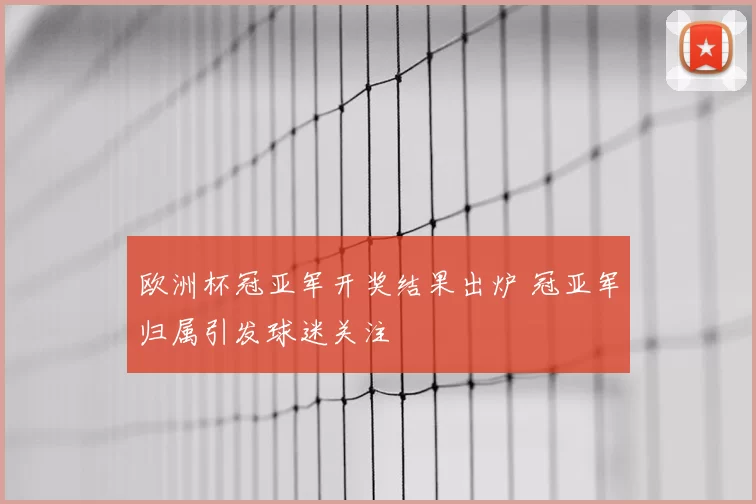 欧洲杯冠亚军开奖结果出炉 冠亚军归属引发球迷关注
